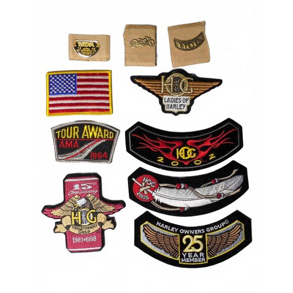 Harley-Davidson HOG Patch Pin Lot Vintage Club Anniversary Biker Ladies